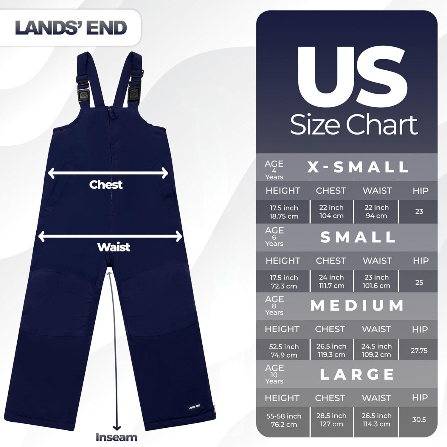 imageLands End Kids Squall Waterproof Iron Knee Bib Snow PantsNavy