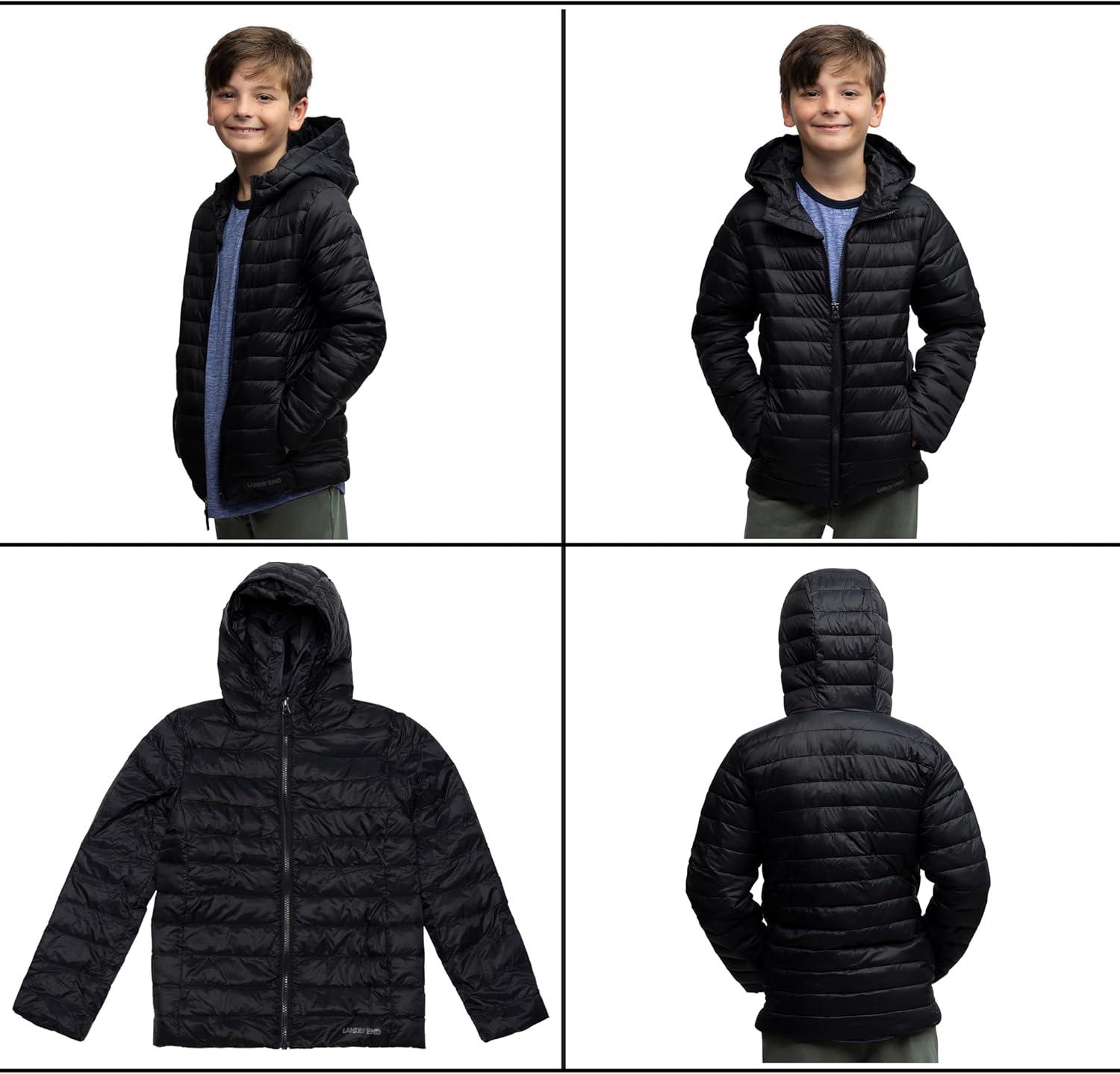 imageLands End Kids ThermoPlume Packable Hooded JacketBlack