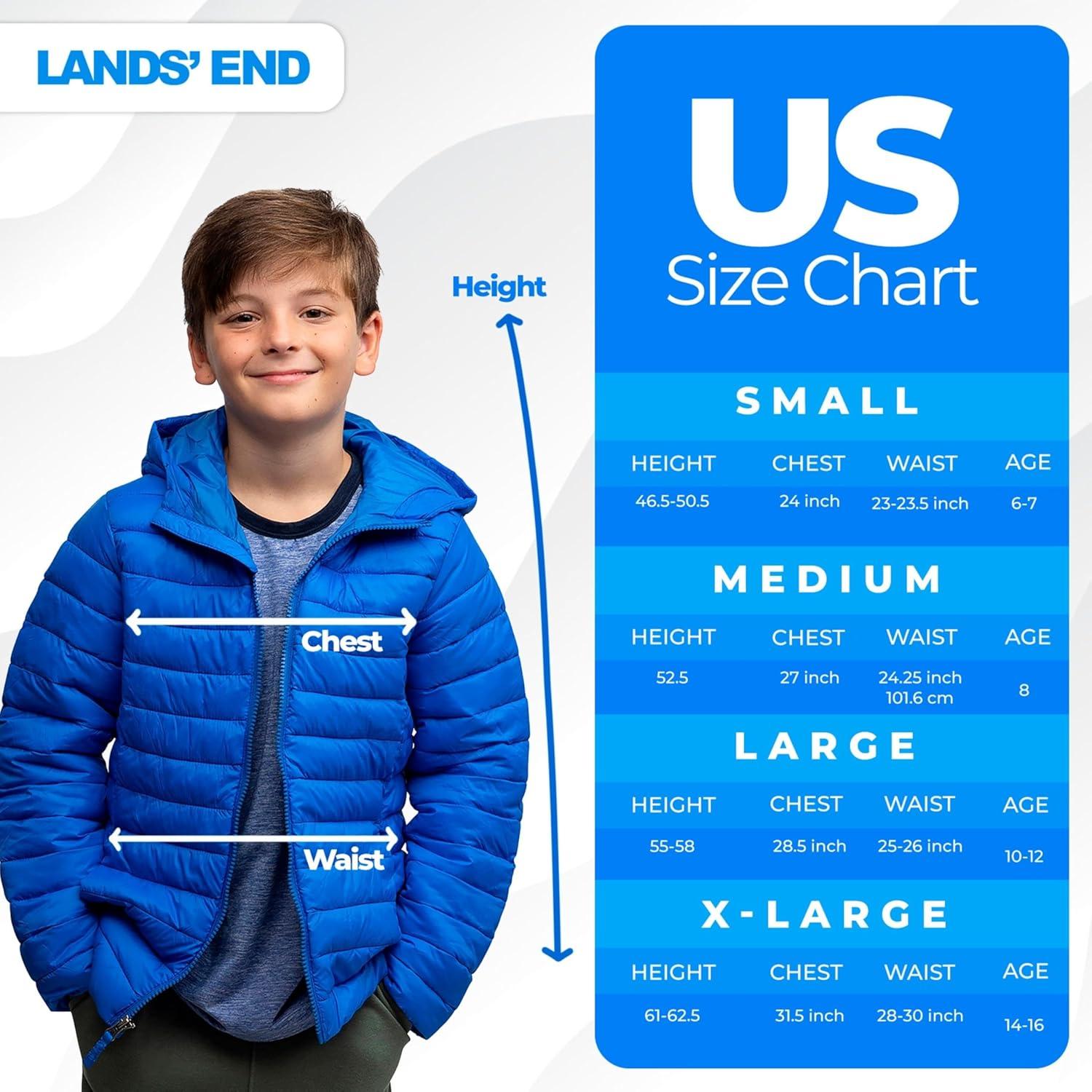 imageLands End Kids ThermoPlume Packable Hooded JacketNautical Blue