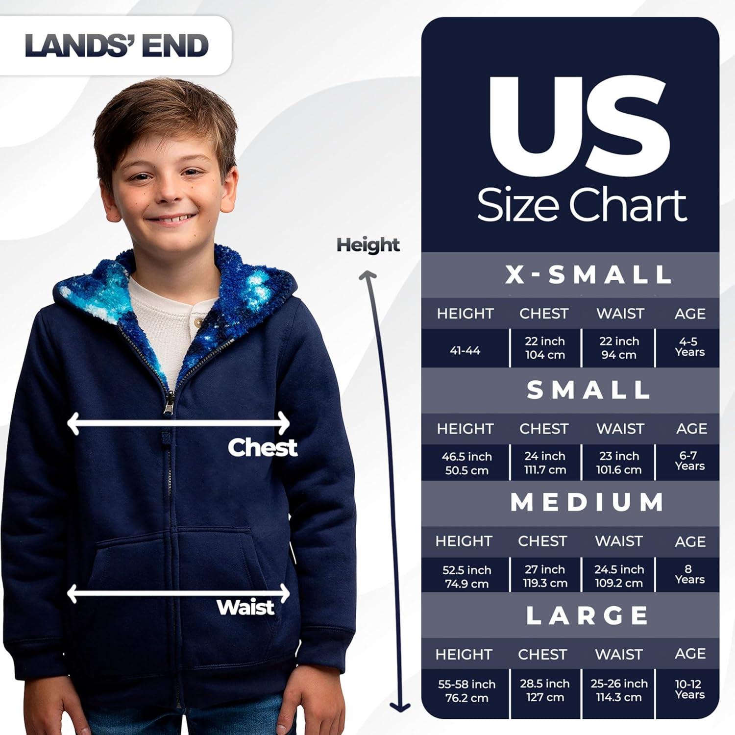 imageLands End Kids Ultra Soft Sherpa Full Zip Hoodie Sweatshirt XSLDeep Sea Navy