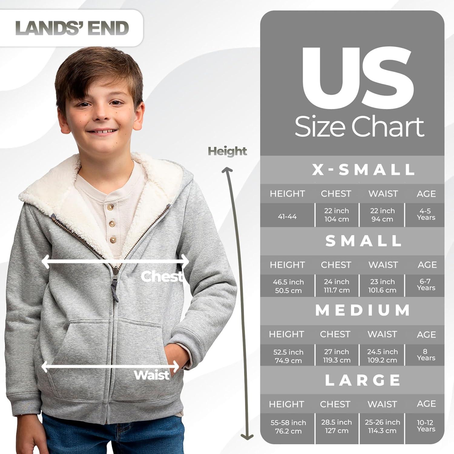 imageLands End Kids Ultra Soft Sherpa Full Zip Hoodie Sweatshirt XSLGray Heather