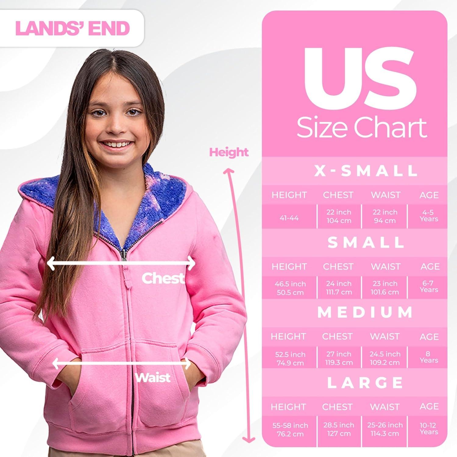 imageLands End Kids Ultra Soft Sherpa Full Zip Hoodie Sweatshirt XSLWhisper Pink