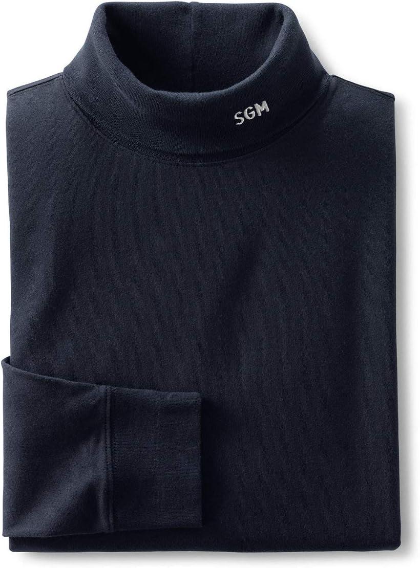 imageLands End Mens SuperT CottonBlend Turtleneck ShirtGray Heather