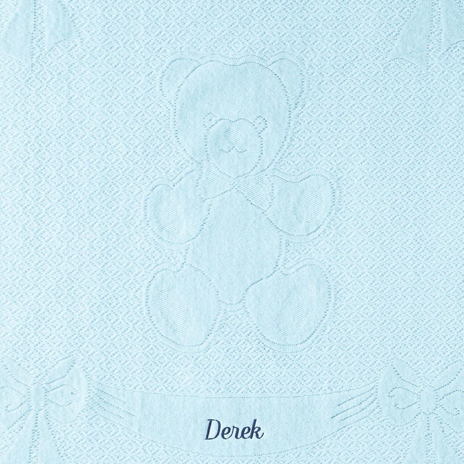 imageLands End Scottish Lace Bear Baby Blanket Soft Tea Rose 39quot x 40quotBlue