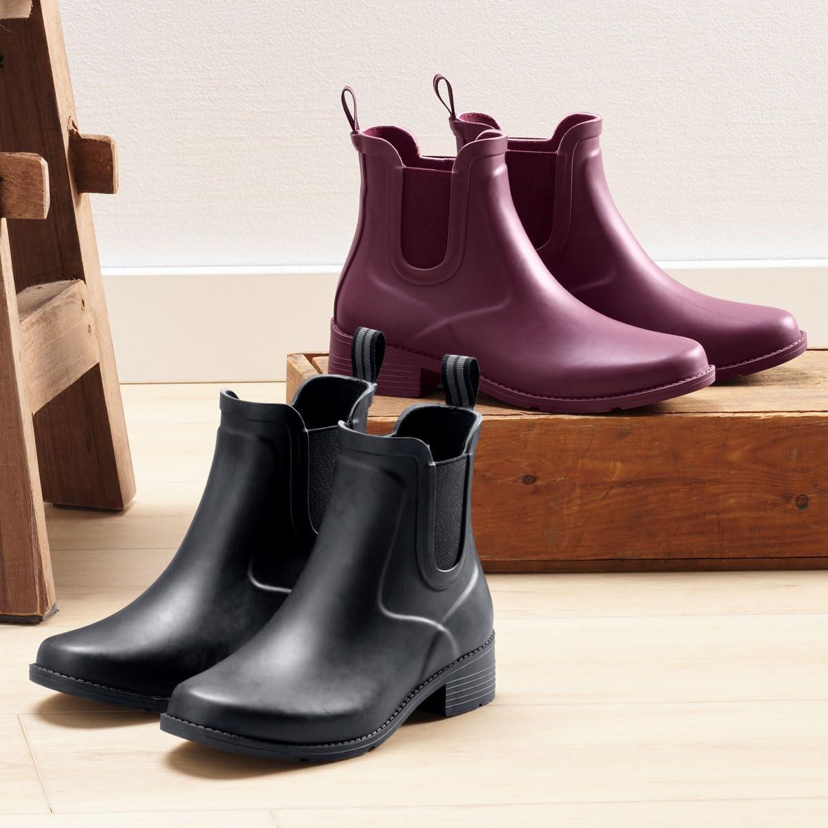 imageLands End Waterproof Rain Boots for Women Comfortable Ankle Chelsea Boots Women Burgundy or Black Womens Rain Boots Size 6 to 11Royal Burgundy