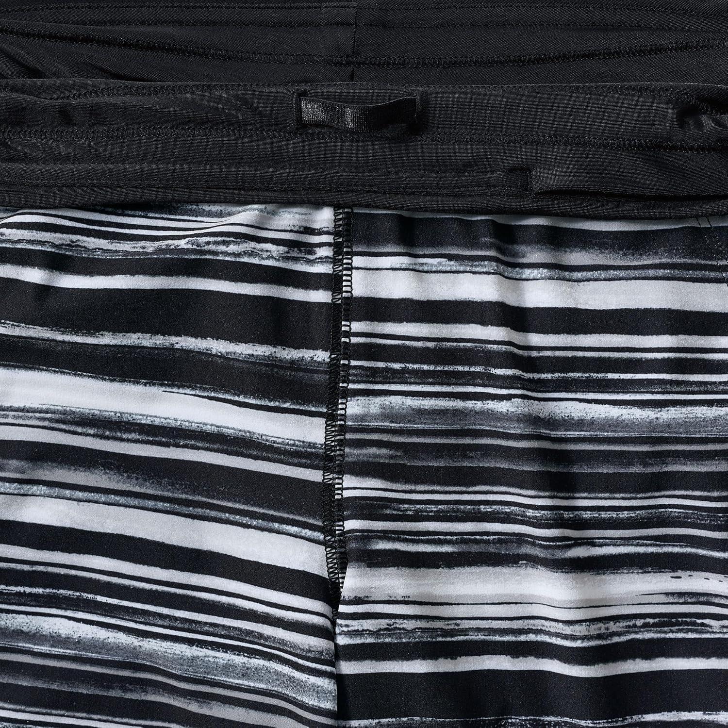 imageLands End Womens 5quot Quick Dry Elastic Waist Board Shorts Swim Coverup ShortsBlackWhite Ombre