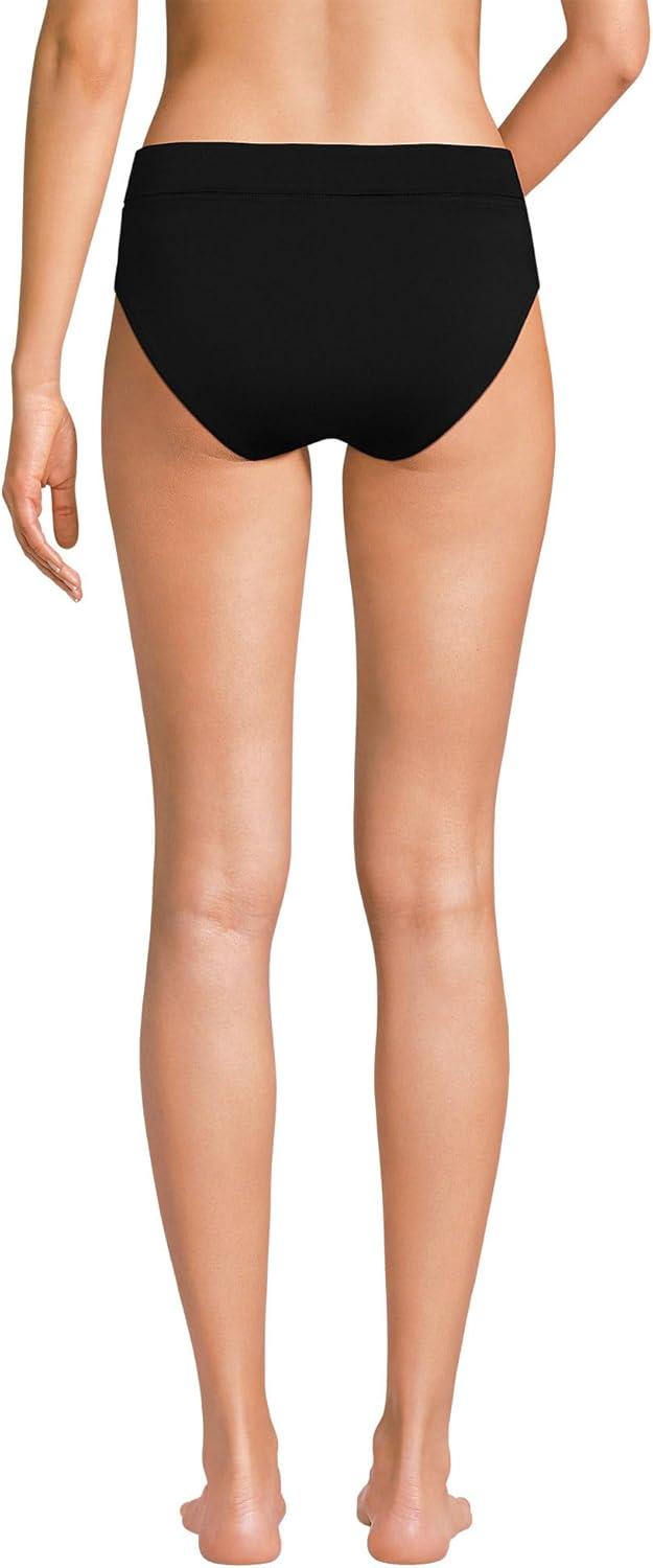 imageLands End Womens Chlorine Resistant Pinchless High Waisted Bikini BottomsBlack