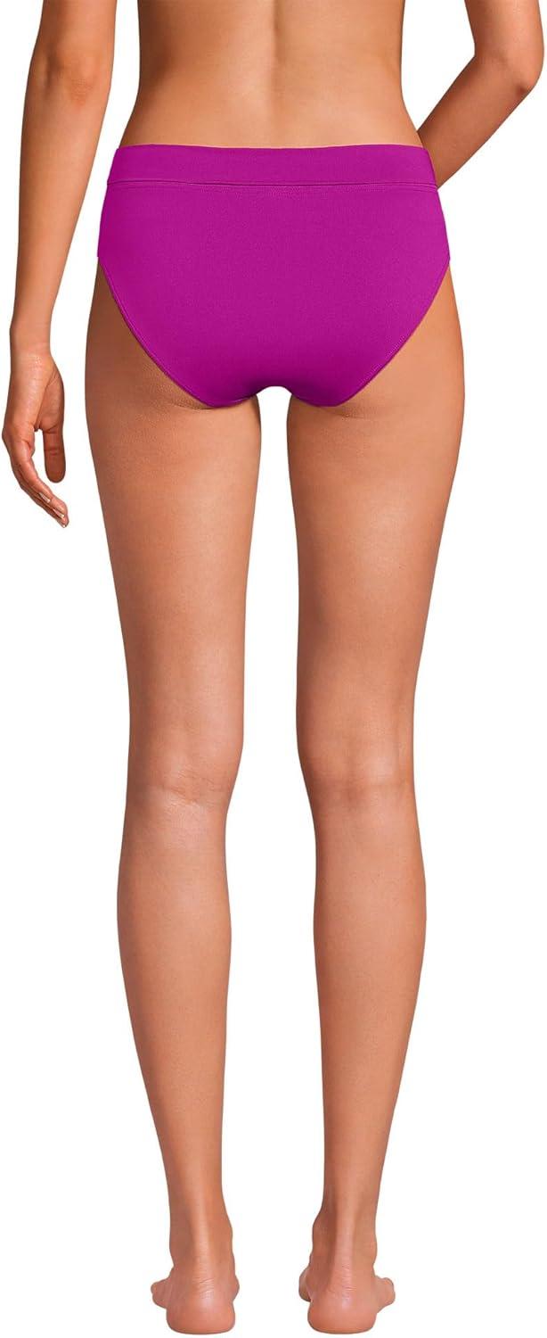 imageLands End Womens Chlorine Resistant Pinchless High Waisted Bikini BottomsCrimson Rose