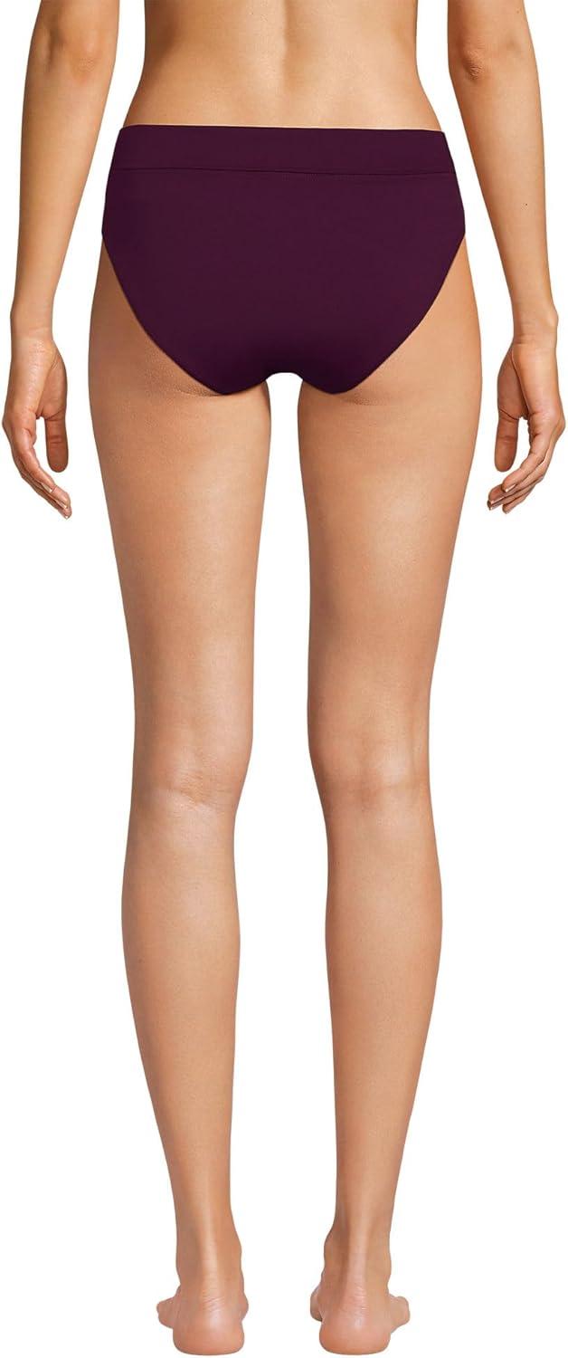 imageLands End Womens Chlorine Resistant Pinchless High Waisted Bikini BottomsDark Wine