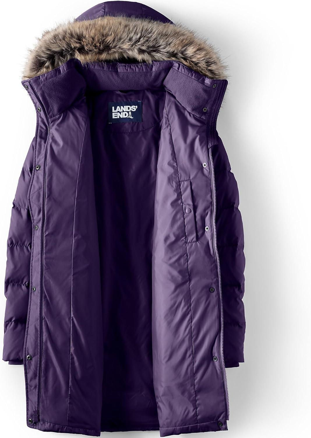 imageLands End Womens Down Winter Coat Blackberry Regular XSmall