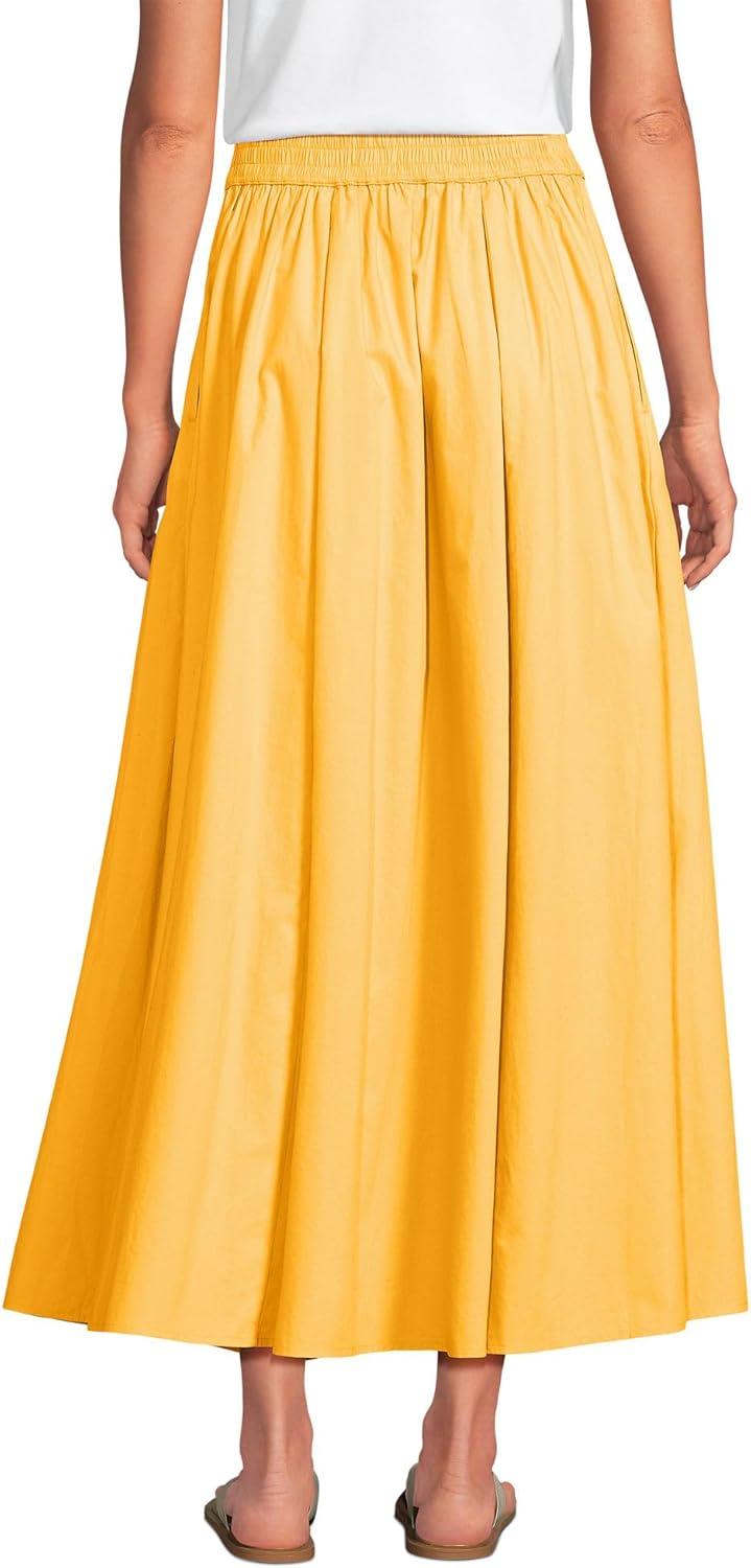 imageLands End Womens Poplin Godet Maxi SkirtSunkissed Yellow