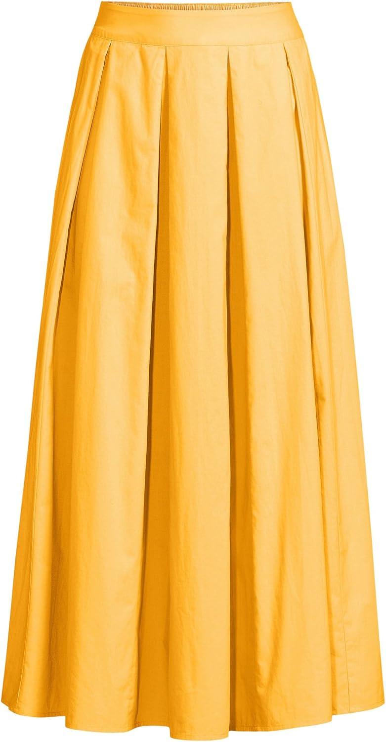 imageLands End Womens Poplin Godet Maxi SkirtSunkissed Yellow