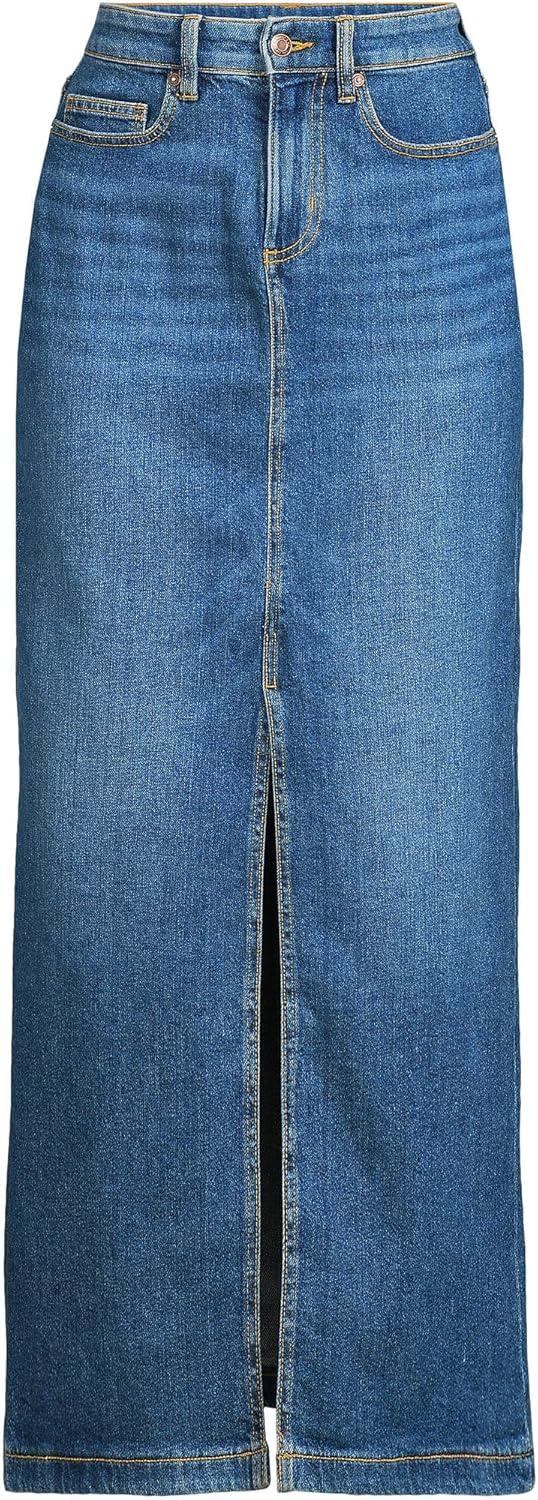 imageLands End Womens Soft Denim Maxi SkirtIndigo Tide Blue