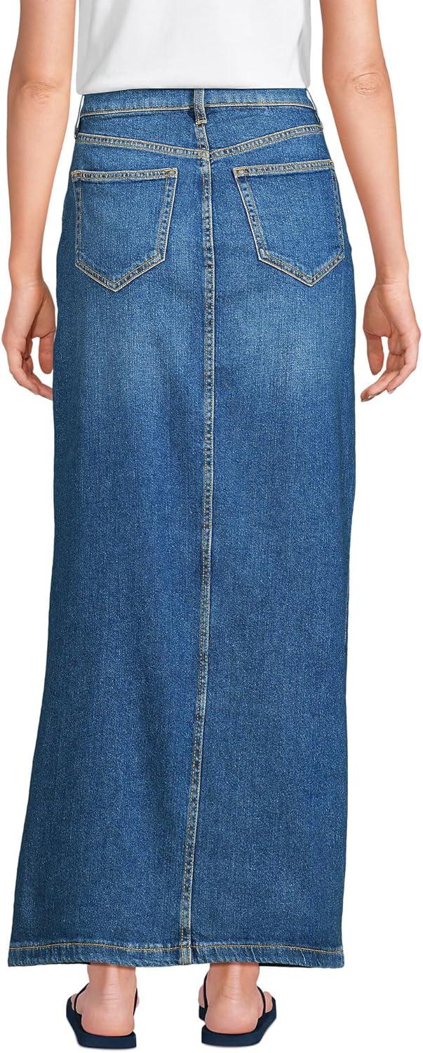 imageLands End Womens Soft Denim Maxi SkirtIndigo Tide Blue