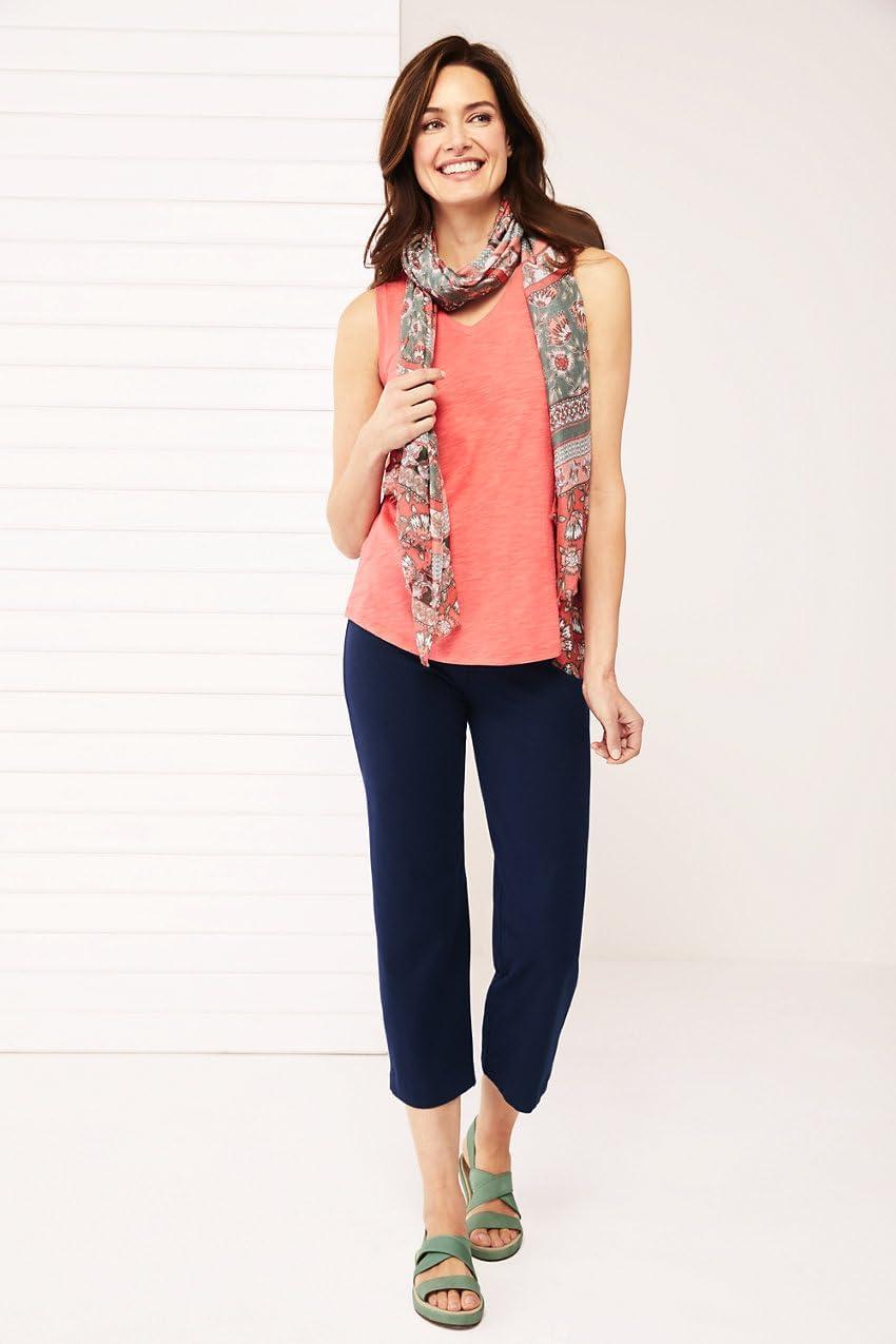 imageLands End Womens Starfish Mid Rise PullOn Crop PantsCharcoal Heather