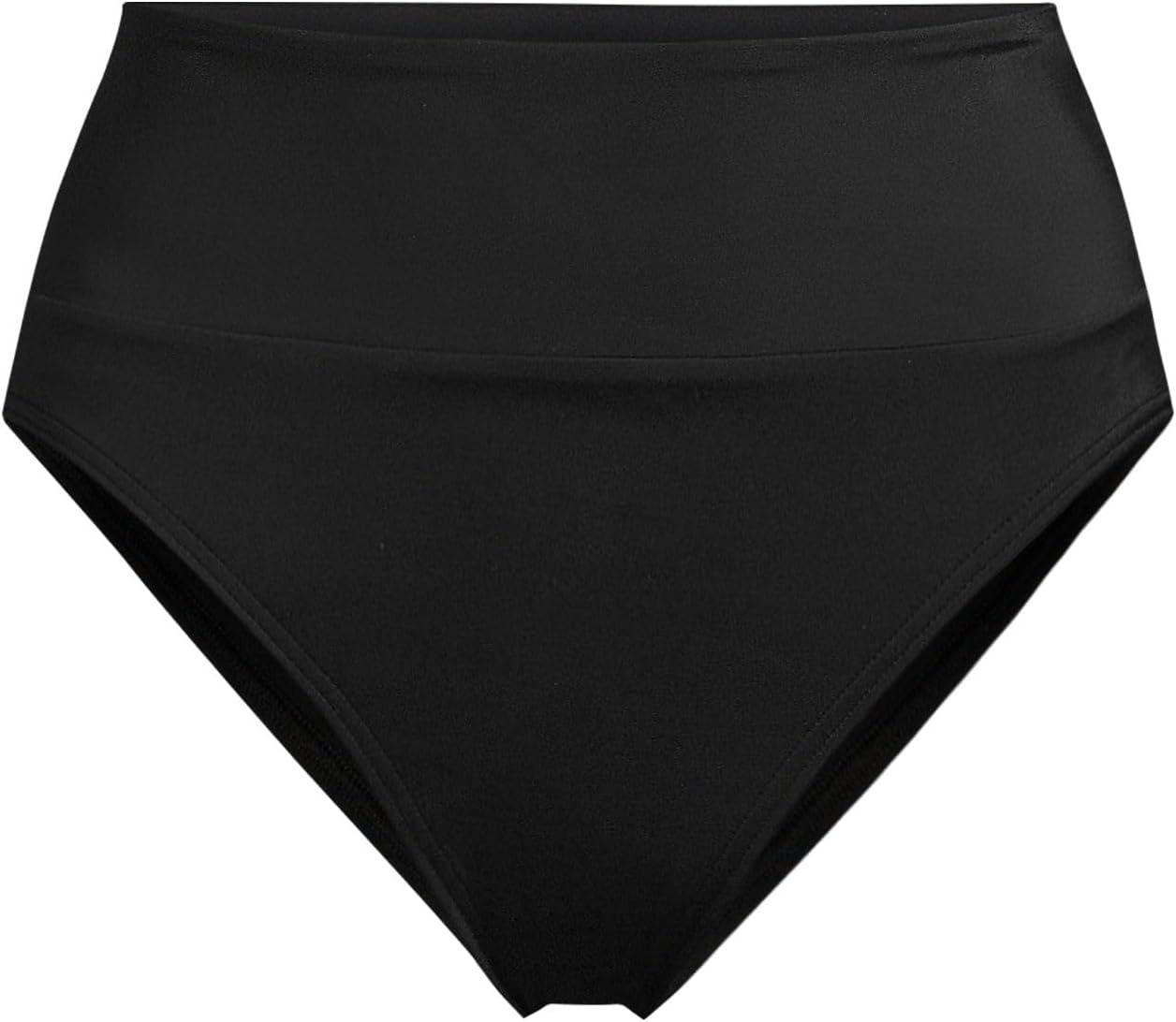 imageLands End Womens Tugless High Waisted Bikini BottomsBlack