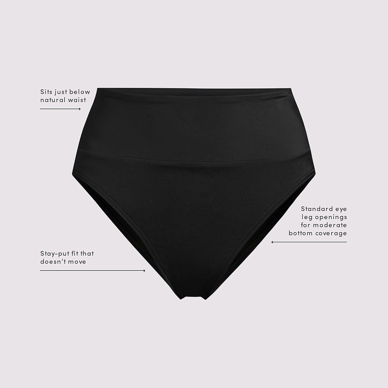 imageLands End Womens Tugless High Waisted Bikini BottomsBlack