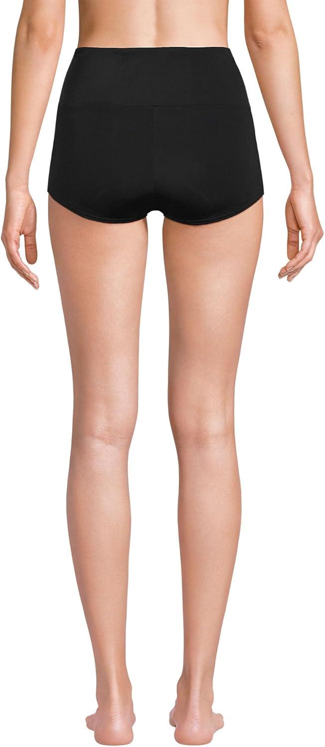 imageLands End Womens Tugless High Waisted Swim Boy ShortsBlack