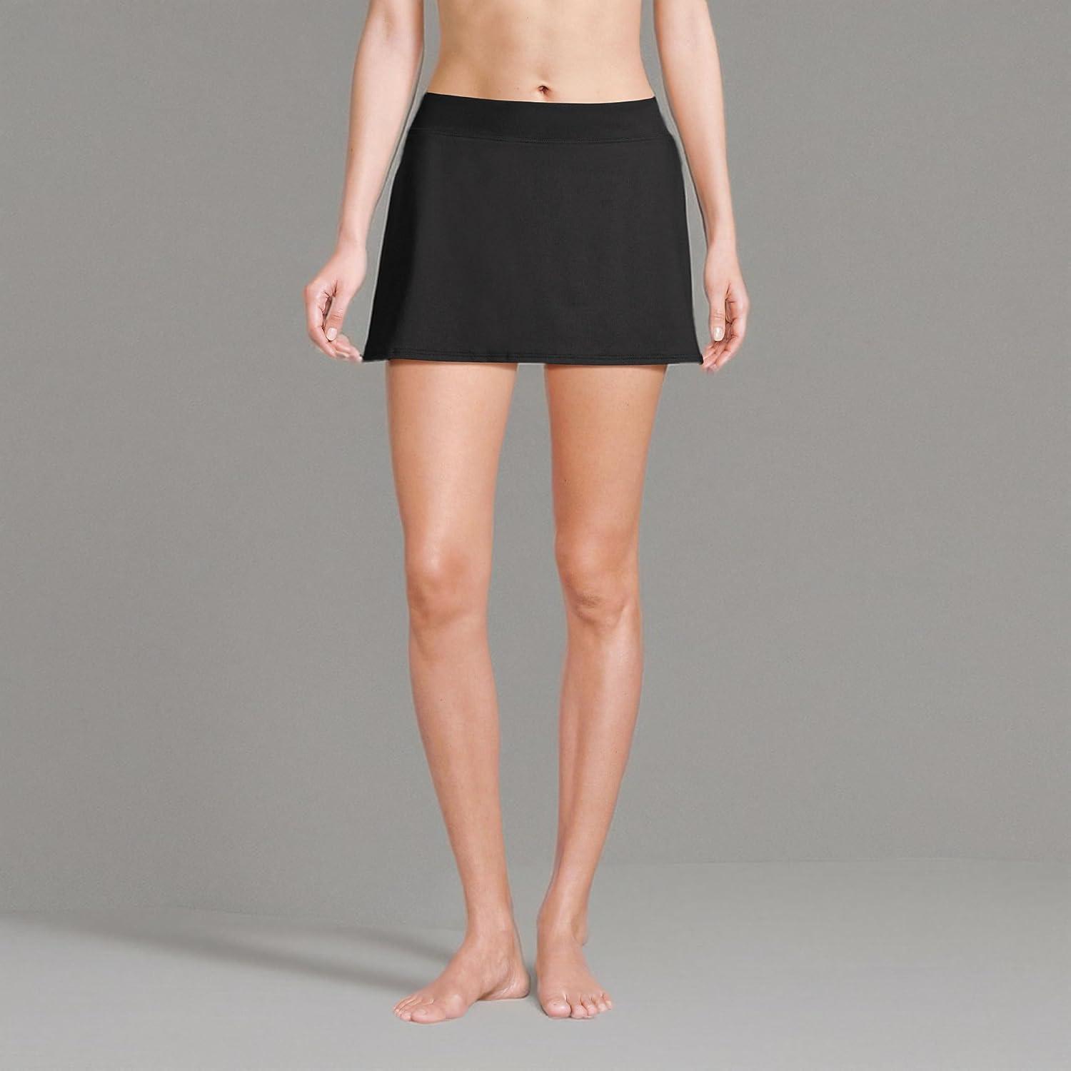 imageLands End Womens Tummy Control Skirt Swim BottomsBlack