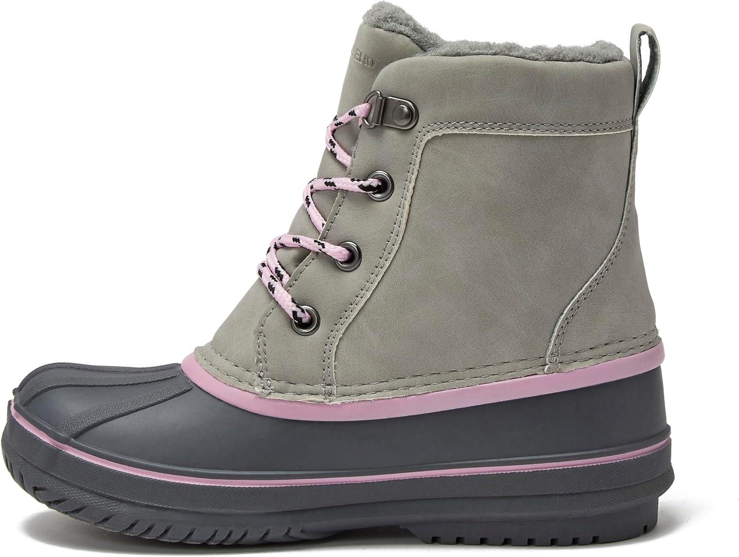 imageLands End Wynn Snow Boots for Kids Insulated Waterproof Winter Snow Duck Boots for Boys and Girls Little Kid and Big Kid Size 1 to 7 Boys and Girls Snow BootsGray Birch