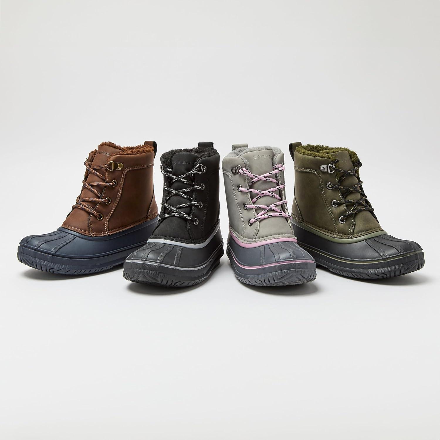 imageLands End Wynn Snow Boots for Kids Insulated Waterproof Winter Snow Duck Boots for Boys and Girls Little Kid and Big Kid Size 1 to 7 Boys and Girls Snow BootsGray Birch