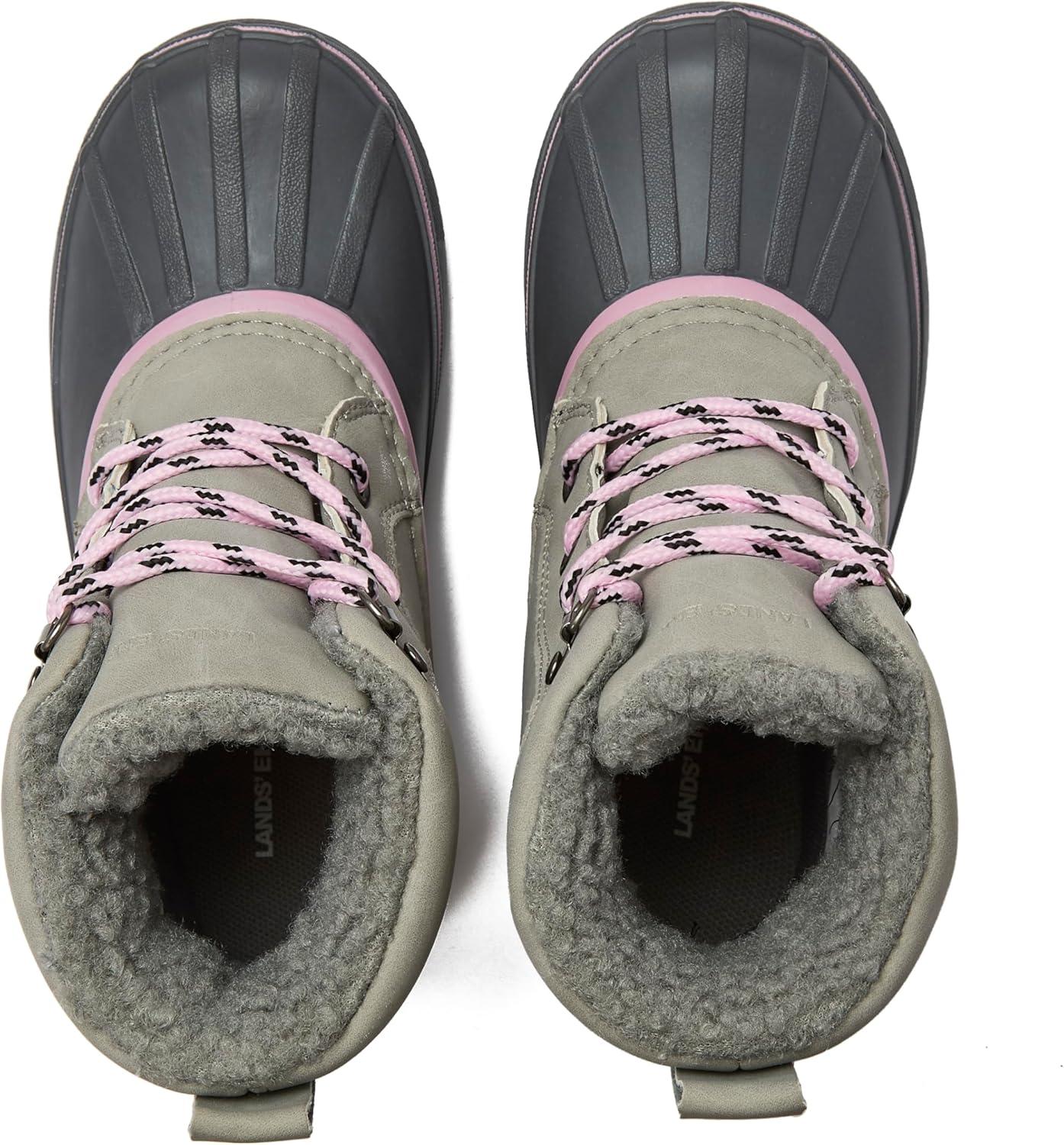 imageLands End Wynn Snow Boots for Kids Insulated Waterproof Winter Snow Duck Boots for Boys and Girls Little Kid and Big Kid Size 1 to 7 Boys and Girls Snow BootsGray Birch