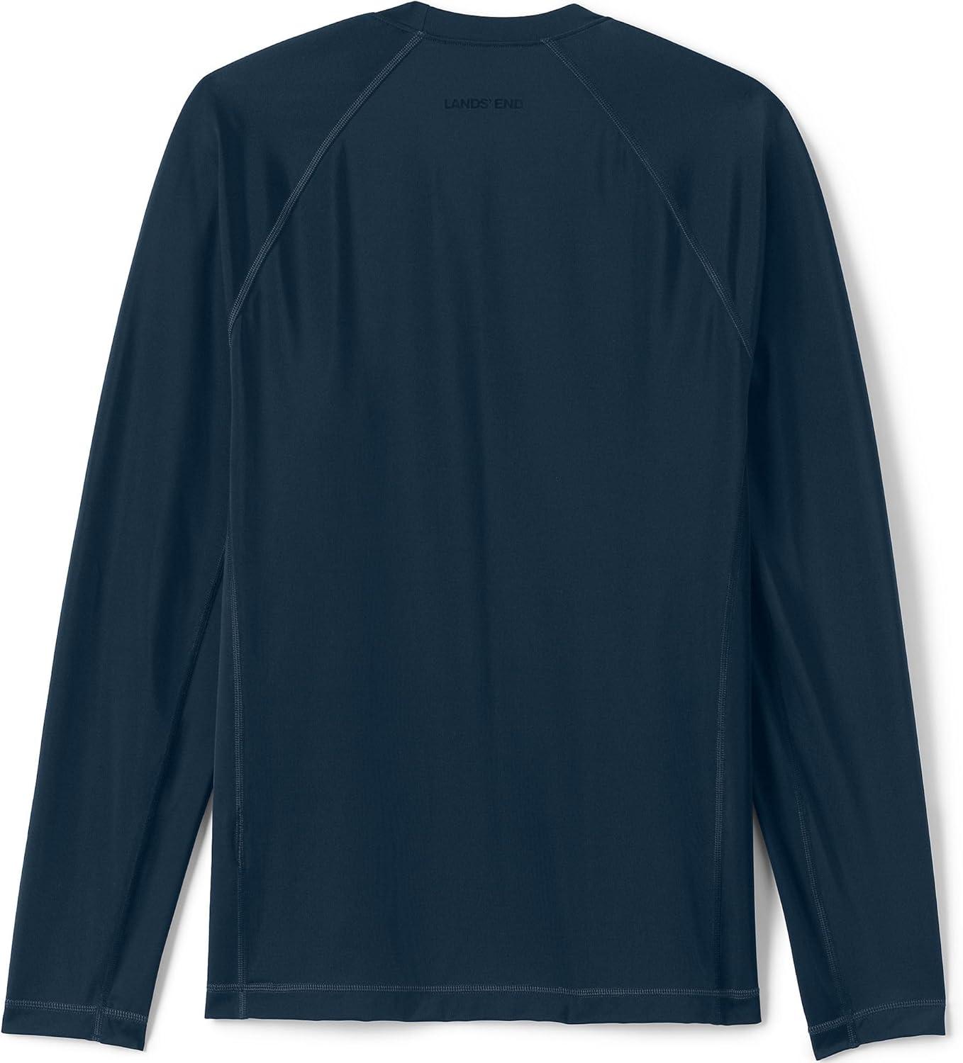 imageLands End mens Long Sleeve Swim Tee Rash GuardNavy