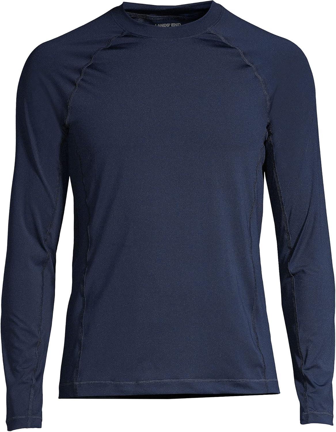 imageLands End mens Long Sleeve Swim Tee Rash GuardNavy