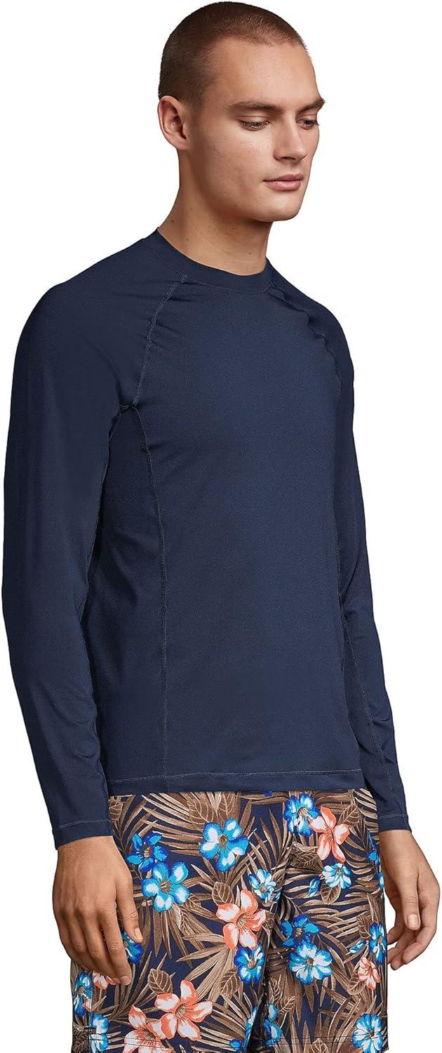 imageLands End mens Long Sleeve Swim Tee Rash GuardNavy