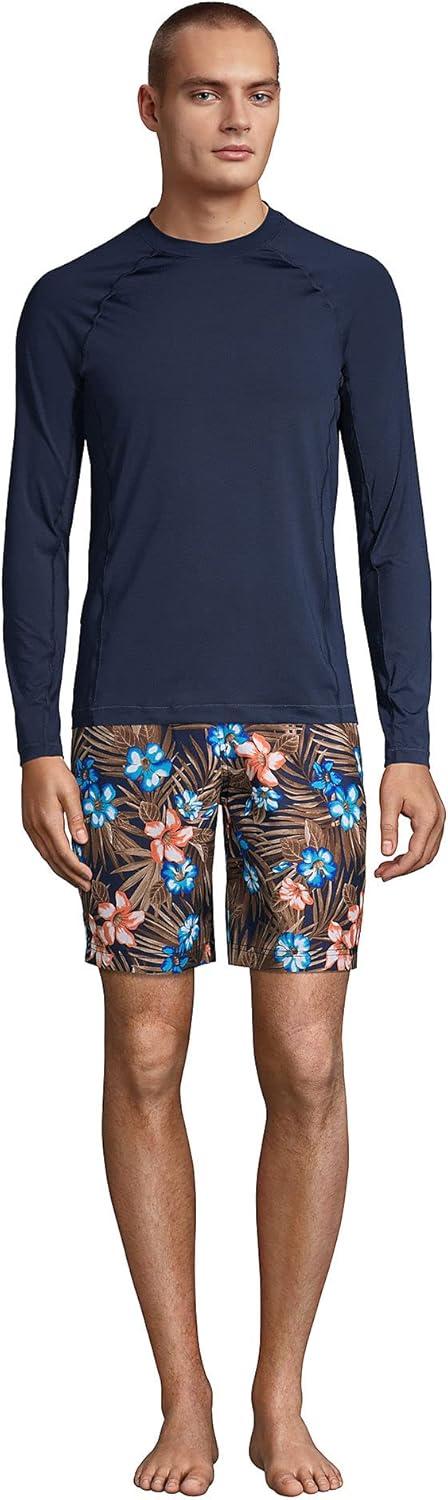 imageLands End mens Long Sleeve Swim Tee Rash GuardNavy