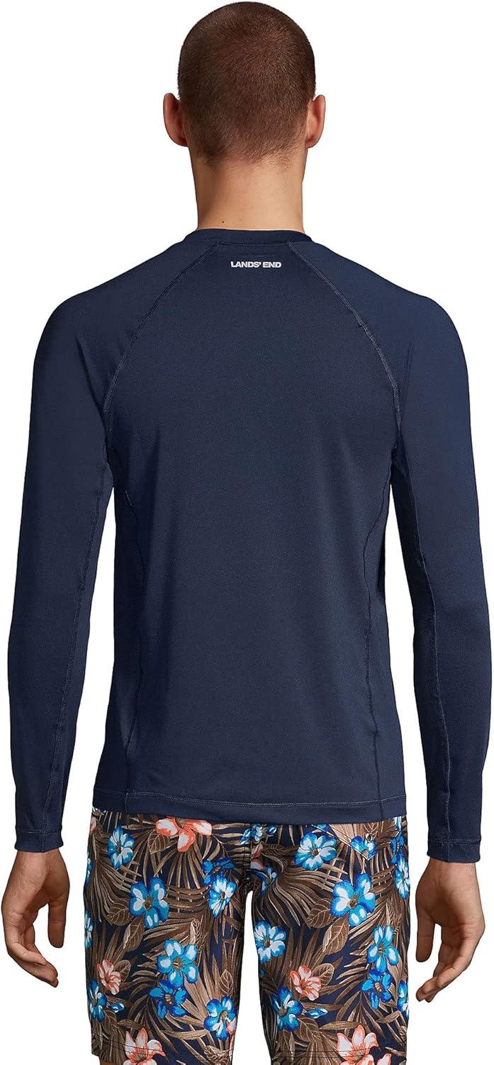 imageLands End mens Long Sleeve Swim Tee Rash GuardNavy