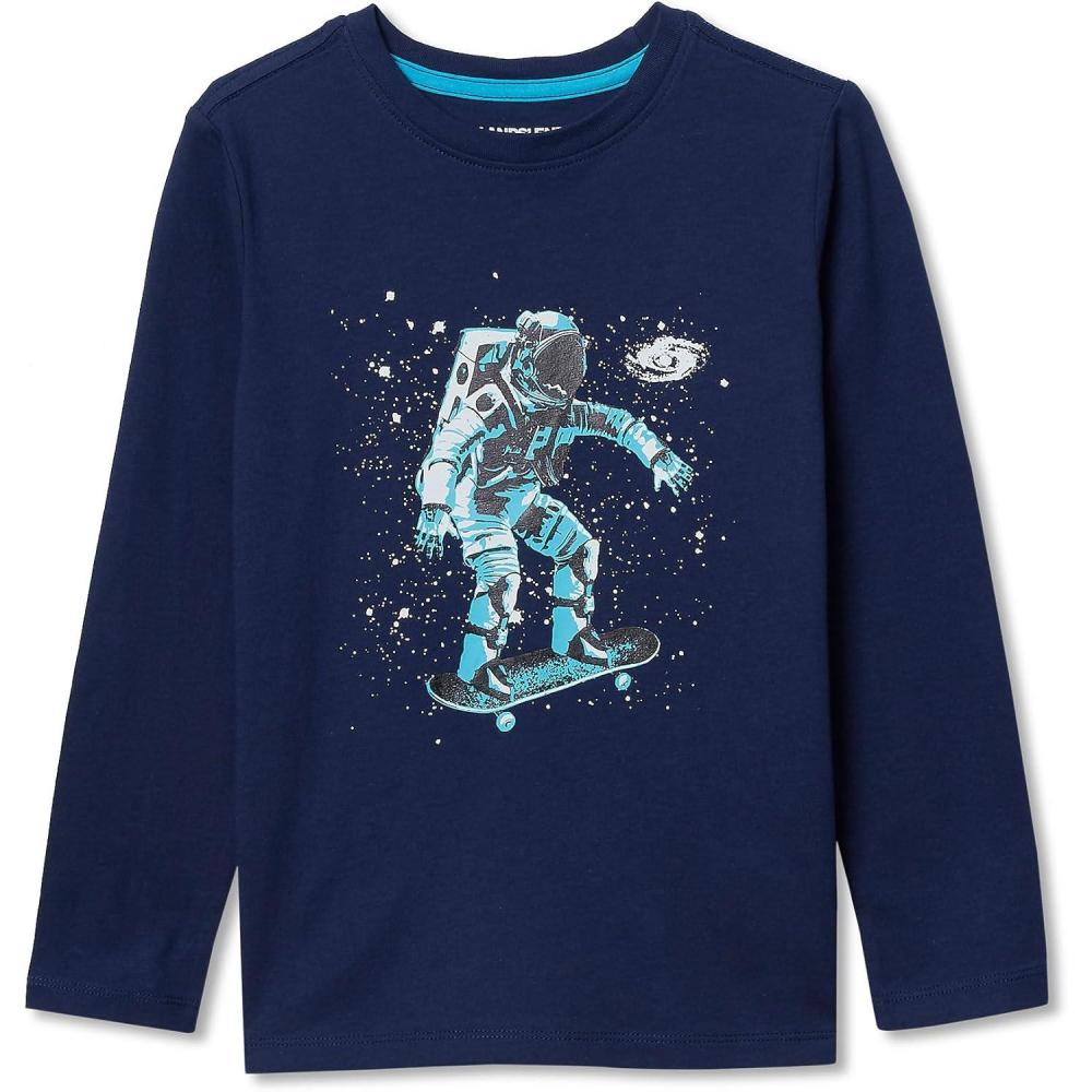 imageLands End Boys Graphic T ShirtDeep Sea Navy Space Surfer