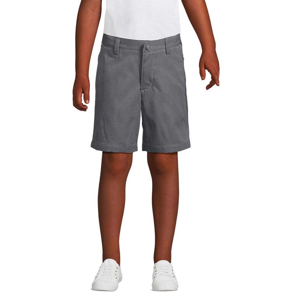 imageLands End Boys Husky Sport Active Performance Chino Shorts 10 Arctic Gray