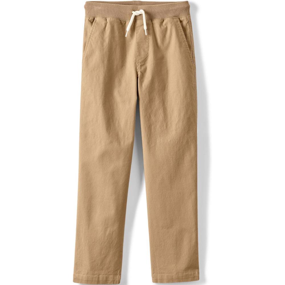 imageLands End Boys Iron Knee Pull On PantsCamel