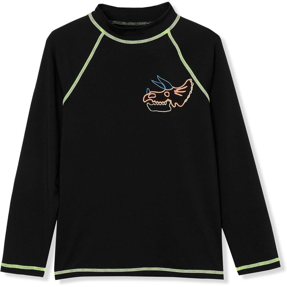 imageLands End Boys Long Sleeve UPF 50 Sun Protection Rash GuardBlack