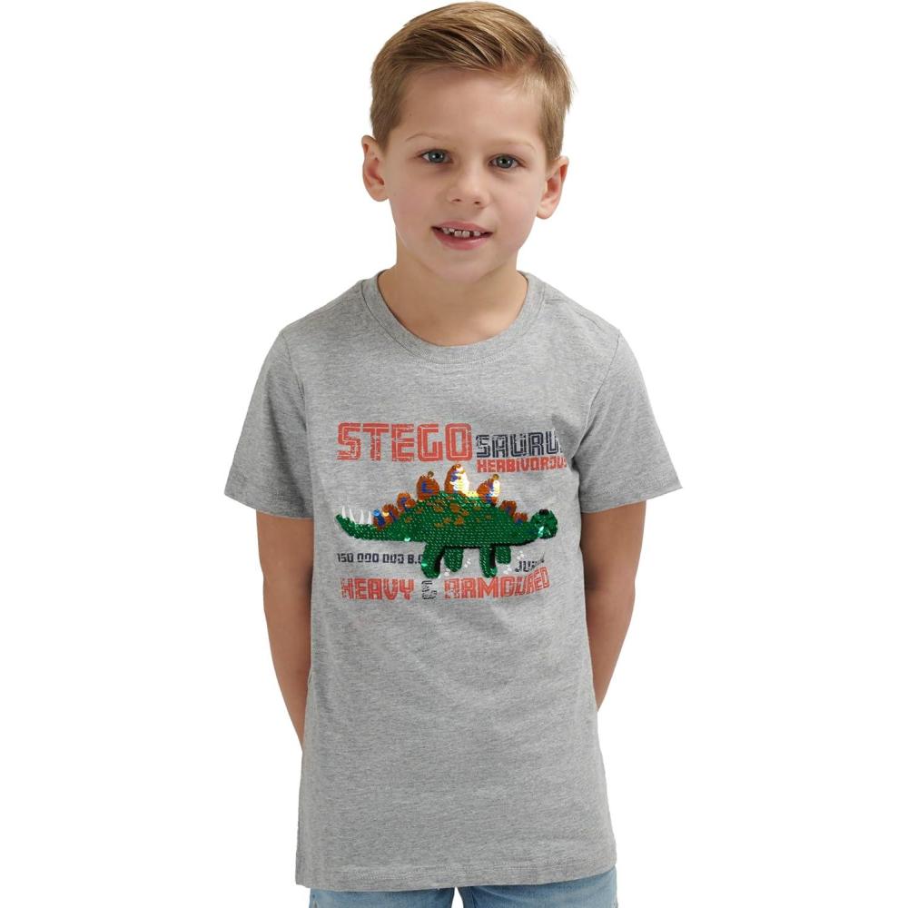 imageLands End Boys Soft Cotton Short Sleeve Graphic TShirtGrey Heather