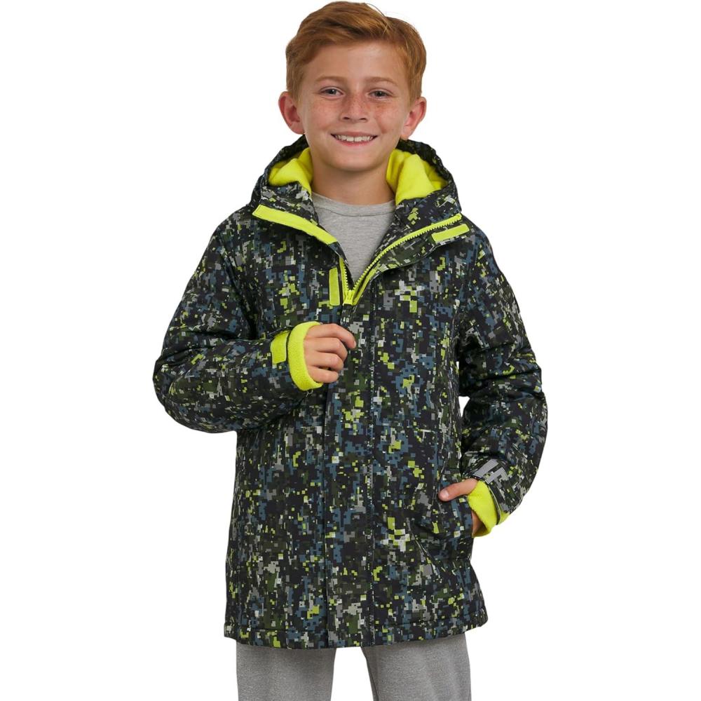 imageLands End Boys Squall Waterproof Fleece Lined Insulated JacketOlive Camouflage