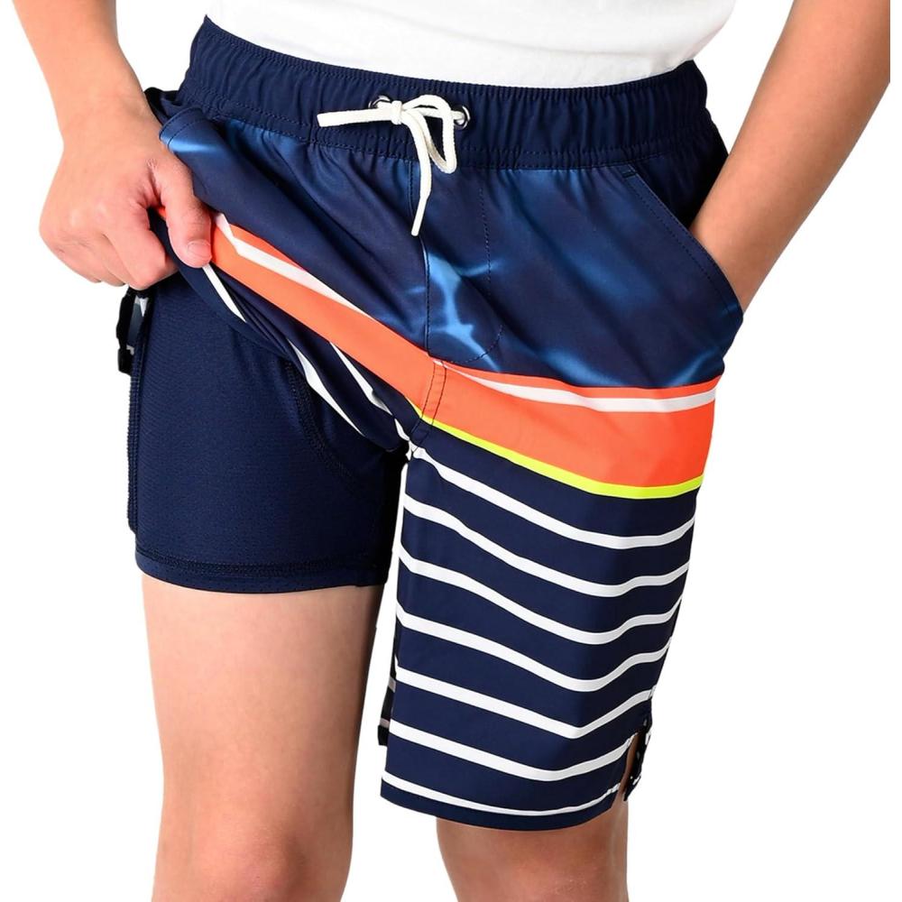 imageLands End Boys Swimwear UPF 50 Comfort Liner Swim Trunks SXLDark Blue
