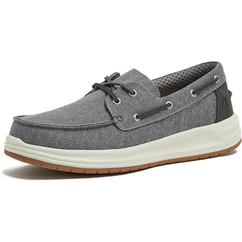 imageLands End Canvas Boat Shoes Men Deck Shoes Mens Boat Shoes Slip Ons  Navy Blue Tan Brown or Grey Mens Casual Shoes Size 813Light Graphite