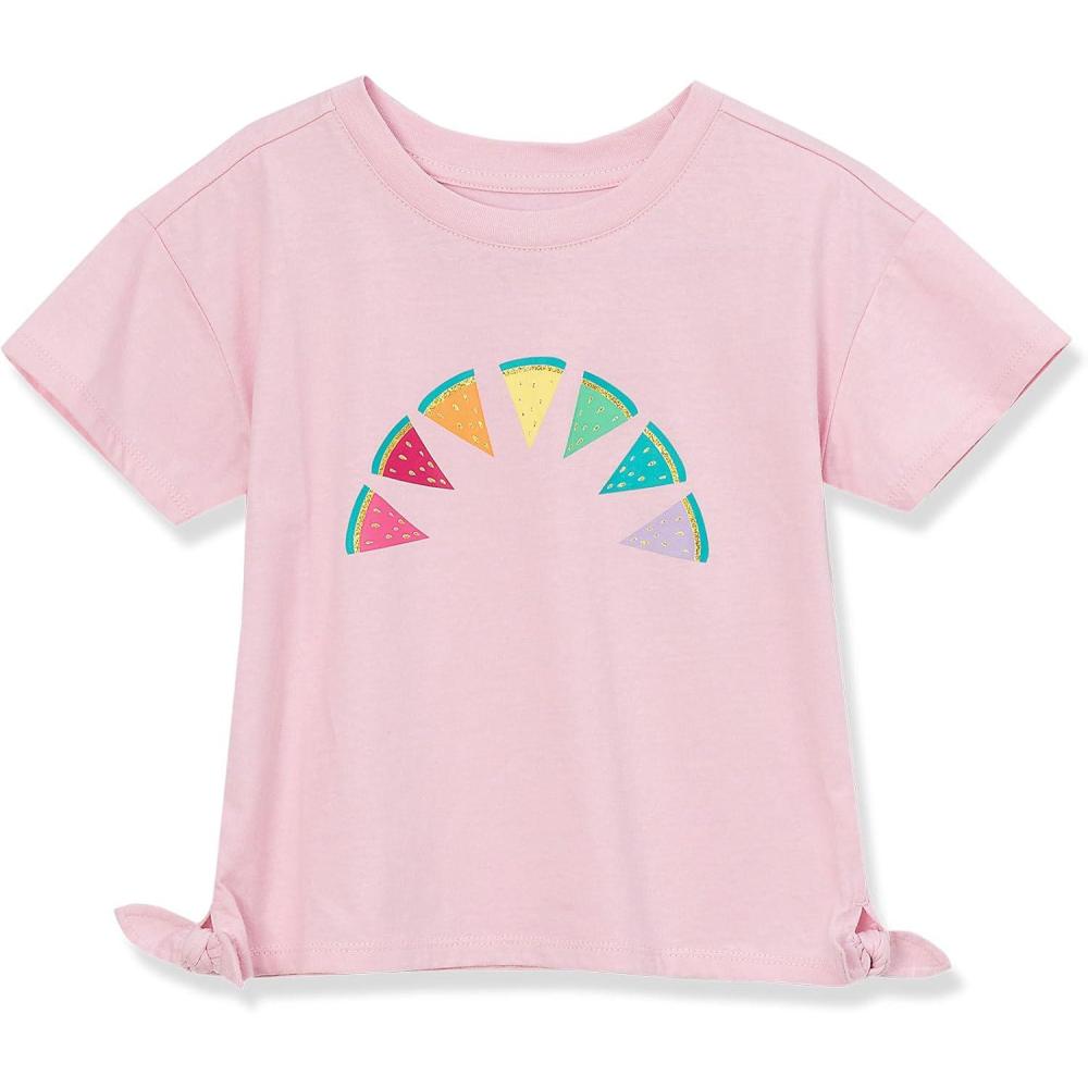 imageLands End Girls Short Sleeve Side Tie Graphic TeeFairy Tale Watermelons