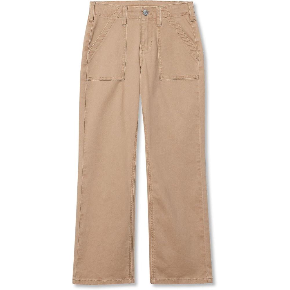 imageLands End Girls Woven Pull On Utility Cargo PantsCornstalk Khaki