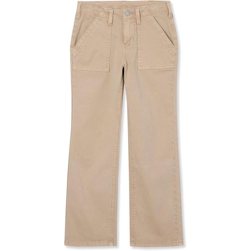 imageLands End Girls Woven Pull On Utility Cargo PantsSand Khaki