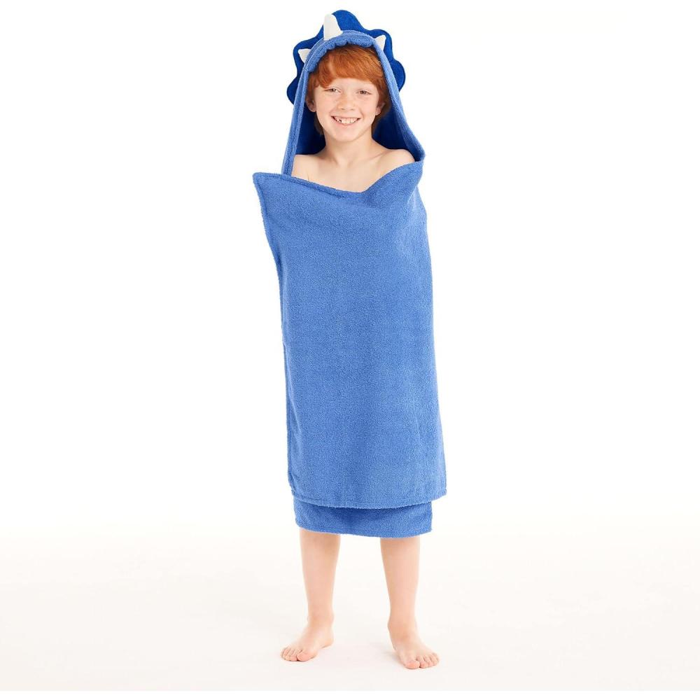imageLands End Kid Hooded Towel Triceratops 27quot x 50quotTriceratops