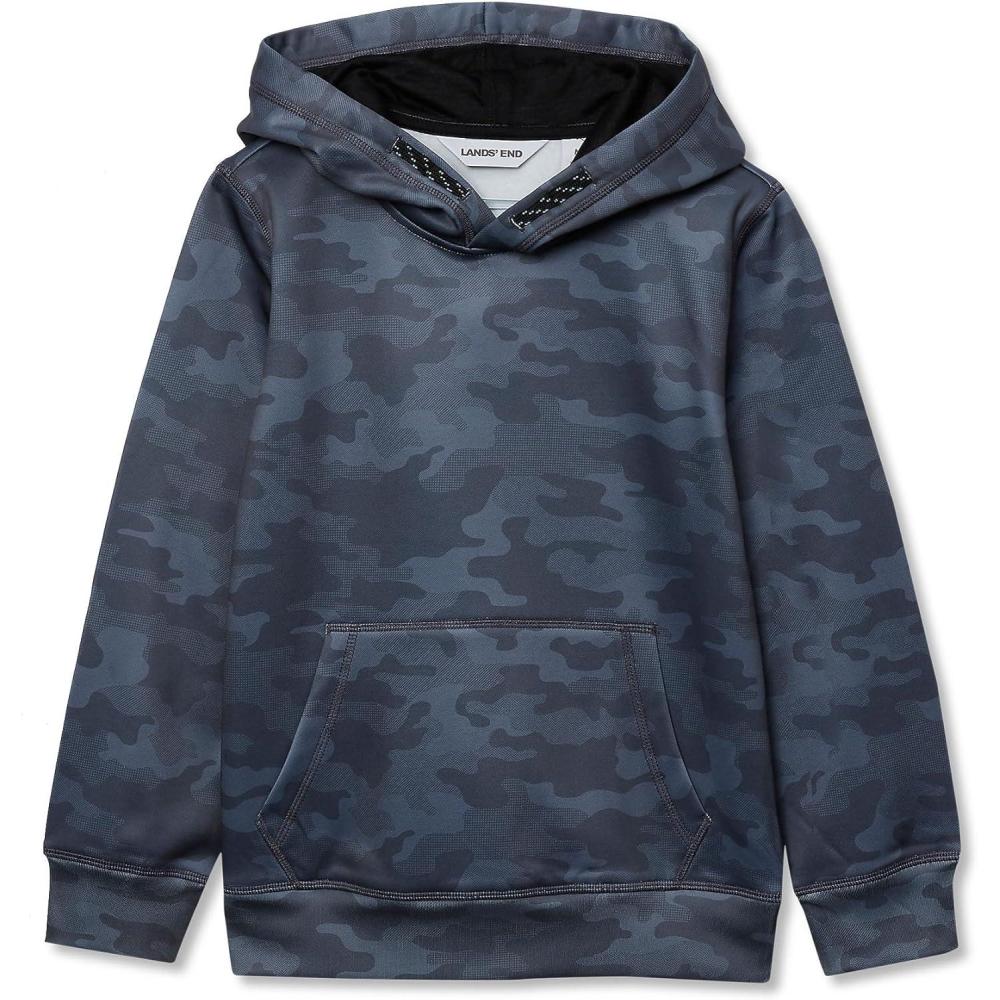 imageLands End Kids Athletic Lightweight SweatshirtIron Gray Camo