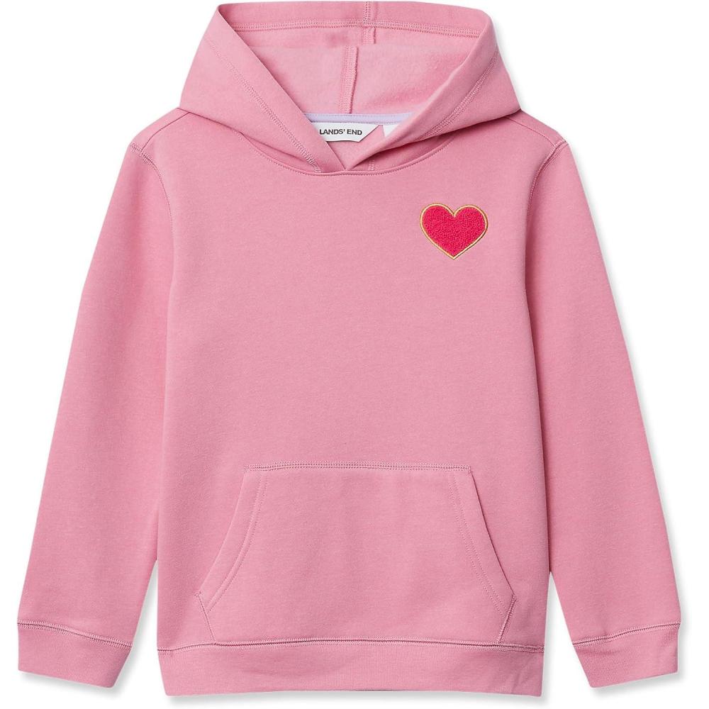 imageLands End Kids Fleece Pullover HoodieSweetheartDesert Rose