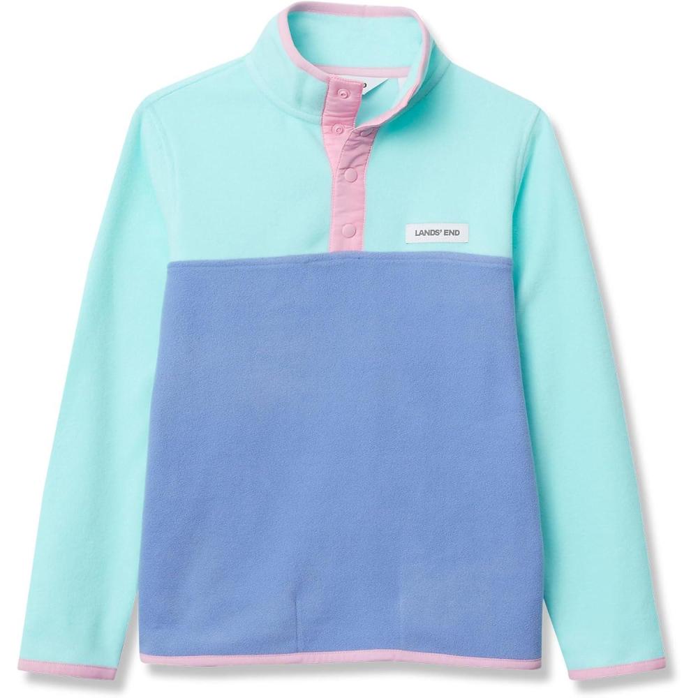 imageLands End Kids Fleece Quarter ZipBluePurplePink