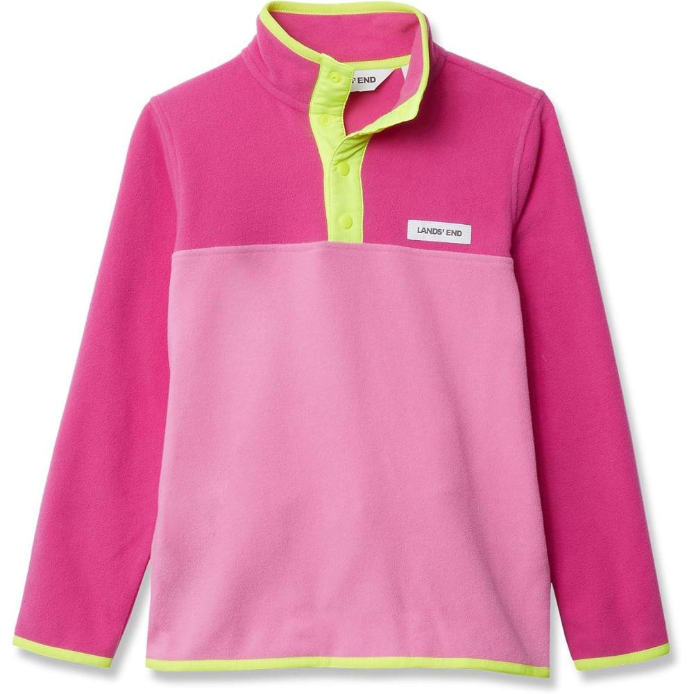imageLands End Kids Fleece Quarter ZipRose VioletPinkYellow