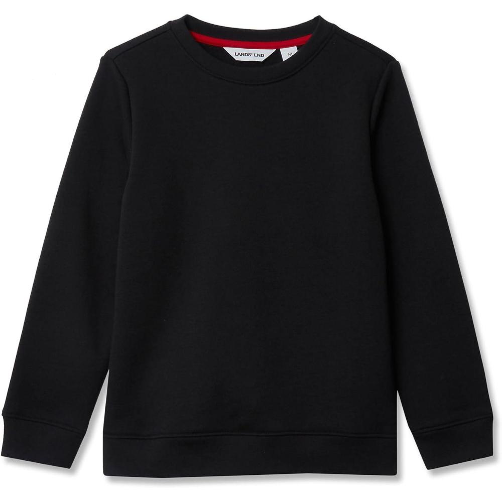 imageLands End Kids Husky Fleece Crewneck SweatshirtTrue Black