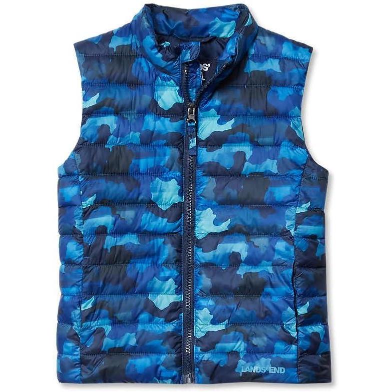 imageLands End Kids Insulated Down Alternative ThermoPlume VestBlue Camo