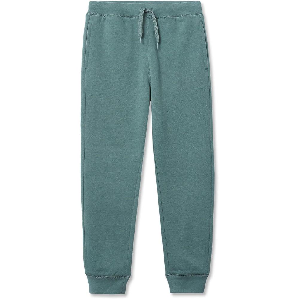 imageLands End Kids Iron Knee Fleece Jogger SweatpantsDark Forest Green